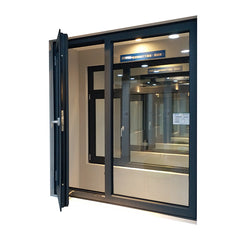 Window winder casement aluminum steel frame black casement window with tint glass on China WDMA