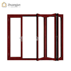 aluminum folding door with double glass on China WDMA
