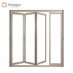 aluminum folding door with double glass on China WDMA