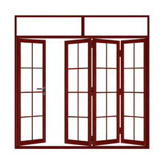 aluminum folding door with double glass on China WDMA