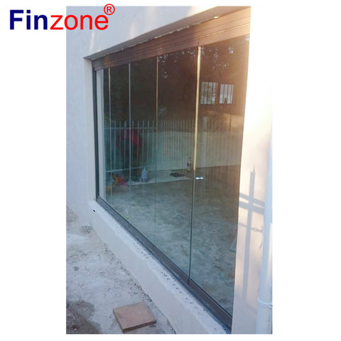 balcony glazing system glass balcony Professional folding door Exterior and interior use frameless sliding folding glass doors on China WDMA