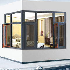 black aluminium thermal break windows with built in blinds foshan on China WDMA