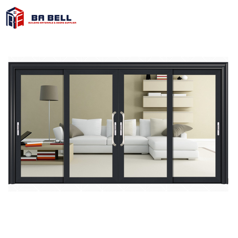 commercial closet doors with Tempered Gass aluminum sliding glass doors internal blinds on China WDMA