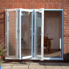 new design Aluminum Glass Patio Exterior Bifold Doors Double Glazing Aluminum Bi Folding Door on China WDMA