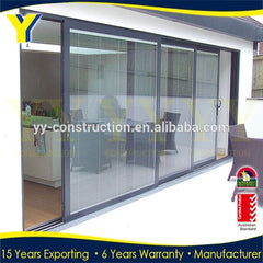 sliding glass doors with built in blinds / aluminum bifold door on China WDMA