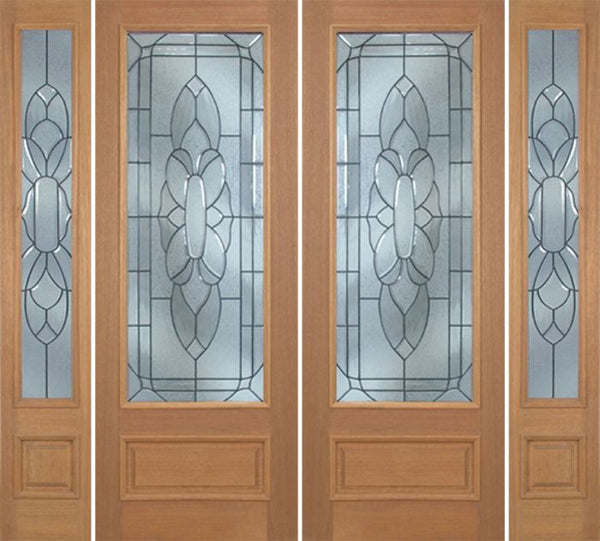 WDMA 100x96 Door (8ft4in by 8ft) Exterior Mahogany Livingston Double Door/2side w/ BO Glass - 8ft Tall 1