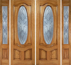 WDMA 100x96 Door (8ft4in by 8ft) Exterior Mahogany La Jolla Double Door/2side w/ BO Glass - 8ft Tall 1
