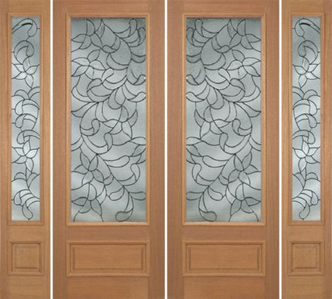 WDMA 100x96 Door (8ft4in by 8ft) Exterior Mahogany Edwards Double Door/2side w/ S Glass - 8ft Tall 1