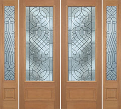 WDMA 100x96 Door (8ft4in by 8ft) Exterior Mahogany Livingston Double Door/2side w/ D Glass - 8ft Tall 1