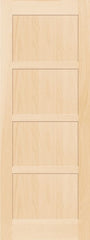 WDMA 12x80 Door (1ft by 6ft8in) Interior Barn Pine 794L Wood 4 Panel Contemporary Modern Shaker Single Door 1