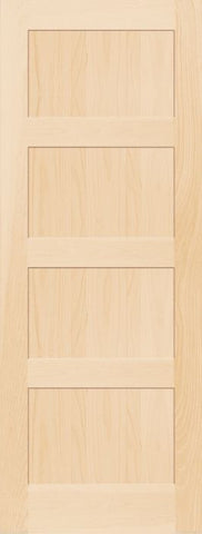 WDMA 12x80 Door (1ft by 6ft8in) Interior Barn Pine 794H Wood 4 Panel Contemporary Modern Shaker Single Door 1