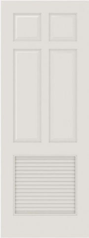 WDMA 15x80 Door (1ft3in by 6ft8in) Interior Swing Smooth SL-6010-PNL-LVR 5 Panel Vented Louver Single Door 1