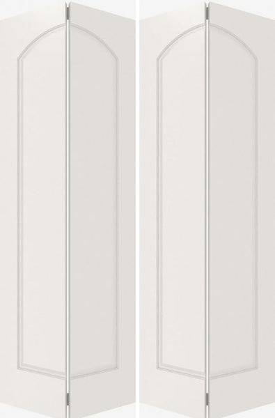 WDMA 20x80 Door (1ft8in by 6ft8in) Interior Bifold Smooth 1020 MDF 1 Panel Arch Panel Double Door 1