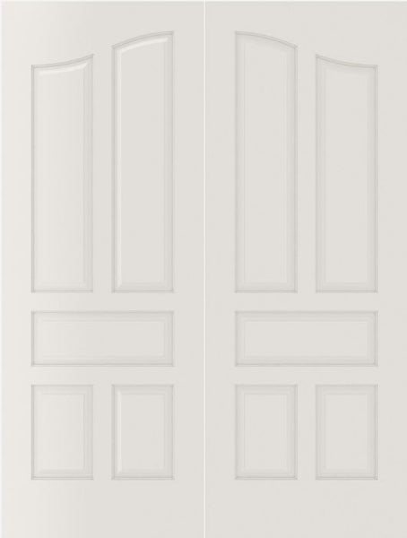 WDMA 20x80 Door (1ft8in by 6ft8in) Interior Swing Smooth 5090 MDF Pair 5 Panel Arch Panel Double Door 1