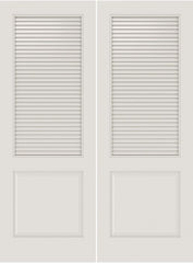 WDMA 20x80 Door (1ft8in by 6ft8in) Interior Barn Smooth SL-2010-LVR-PNL MDF 2 Panel Vented Louver Double Door 1