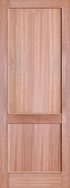 WDMA 24x80 Door (2ft by 6ft8in) Interior Barn Mahogany 2-Panel Solid Shaker Style Single Door SH-17 1