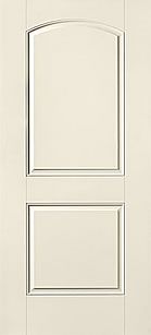 WDMA 30x80 Door (2ft6in by 6ft8in) Exterior Smooth Fiberglass Impact Door 6ft8in 2 Panel Soft Arch 1