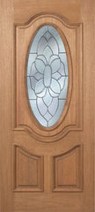 WDMA 30x80 Door (2ft6in by 6ft8in) Exterior Mahogany Carmel Single Door w/ BO Glass - 6ft8in Tall 1