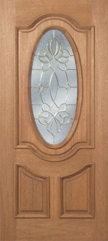 WDMA 30x80 Door (2ft6in by 6ft8in) Exterior Mahogany Carmel Single Door w/ CO Glass - 6ft8in Tall 1