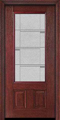 WDMA 30x80 Door (2ft6in by 6ft8in) Exterior Cherry 3/4 Lite Two Panel Single Entry Door Crosswalk Glass 1