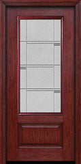 WDMA 30x80 Door (2ft6in by 6ft8in) Exterior Cherry 3/4 Lite 1 Panel Single Entry Door Crosswalk Glass 1