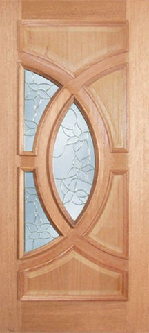 WDMA 30x80 Door (2ft6in by 6ft8in) Exterior Mahogany Crescendo Single Door w/ PS Glass 1