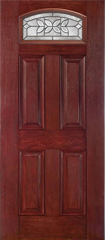 WDMA 30x80 Door (2ft6in by 6ft8in) Exterior Cherry Camber Top Single Entry Door CD Glass 1