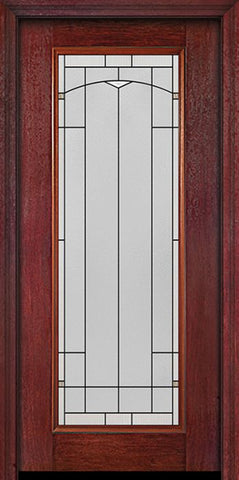 WDMA 30x80 Door (2ft6in by 6ft8in) Exterior Cherry Full Lite Single Entry Door Topaz Glass 1