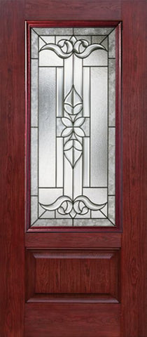 WDMA 30x80 Door (2ft6in by 6ft8in) Exterior Cherry 3/4 Lite 1 Panel Single Entry Door CD Glass 1