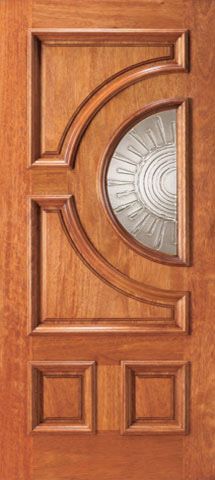 WDMA 30x80 Door (2ft6in by 6ft8in) Exterior Mahogany Single Door Radius Lite with Casting Glass 1