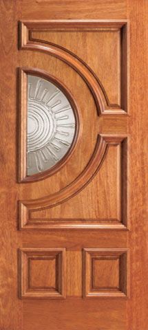 WDMA 30x80 Door (2ft6in by 6ft8in) Exterior Mahogany Front Single Door Radius Lite with Casting Glass 1