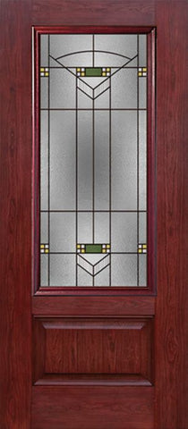 WDMA 30x80 Door (2ft6in by 6ft8in) Exterior Cherry 3/4 Lite 1 Panel Single Entry Door GR Glass 1
