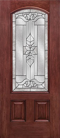 WDMA 30x80 Door (2ft6in by 6ft8in) Exterior Cherry Camber 3/4 Lite Two Panel Single Entry Door CD Glass 1