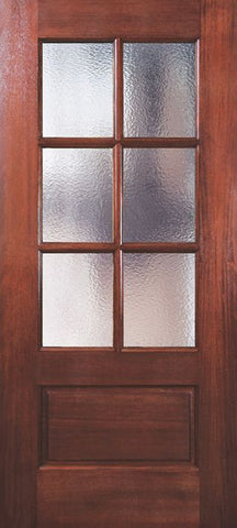 WDMA 30x80 Door (2ft6in by 6ft8in) Exterior Mahogany 80in 6 Lite TDL DoorCraft Door w/Textured Glass 1