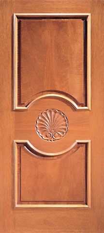 WDMA 32x80 Door (2ft8in by 6ft8in) Exterior Mahogany Single Door Hand Carved 3-Panel in  1