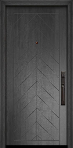 WDMA 32x80 Door (2ft8in by 6ft8in) Exterior Mahogany 80in Chevron Solid Contemporary Door 1
