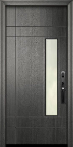 WDMA 32x80 Door (2ft8in by 6ft8in) Exterior Mahogany 80in Santa Barbara Contemporary Door w/Textured Glass 2