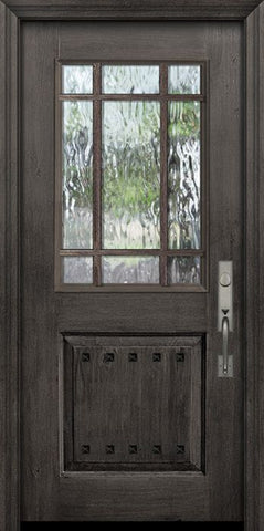 WDMA 32x80 Door (2ft8in by 6ft8in) Exterior Knotty Alder 80in 1/2 Lite 1 Panel 9 Lite SDL Door 1