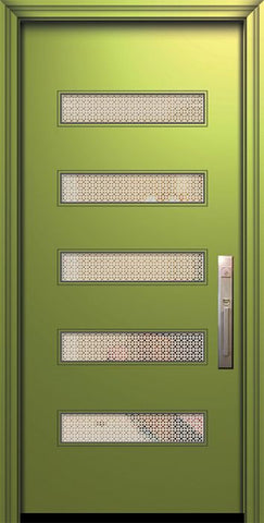 WDMA 32x80 Door (2ft8in by 6ft8in) Exterior Smooth 80in Beverly Solid Contemporary Door w/Metal Grid 1