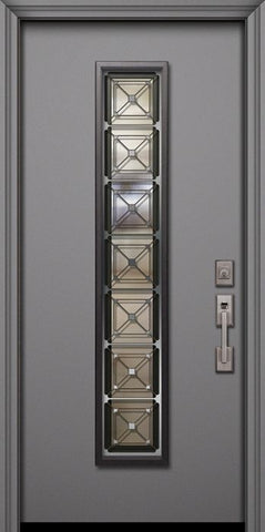 WDMA 32x80 Door (2ft8in by 6ft8in) Exterior Smooth 80in Malibu Solid Contemporary Door with Speakeasy 1