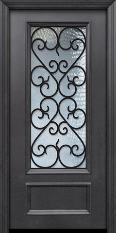 WDMA 32x80 Door (2ft8in by 6ft8in) Exterior 80in ThermaPlus Steel Palermo 1 Panel 3/4 Lite GBG Door 1