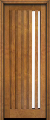 WDMA 32x96 Door (2ft8in by 8ft) Interior Swing Mahogany Mid Century Slim Lite Contemporary Modern Exterior or Single Door 1