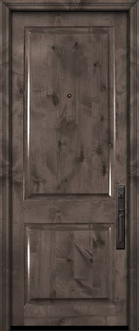 WDMA 32x96 Door (2ft8in by 8ft) Exterior Knotty Alder 96in 2 Panel Estancia Alder Door 2