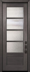 WDMA 32x96 Door (2ft8in by 8ft) Exterior Mahogany 96in 3/4 Lite 4 Lite Horizontal SDL DoorCraft Door 2