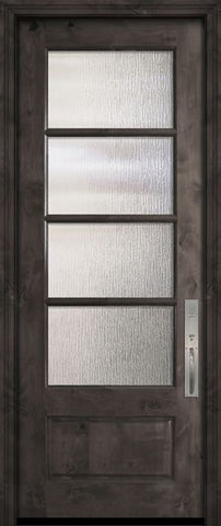 WDMA 32x96 Door (2ft8in by 8ft) Exterior Knotty Alder 96in 3/4 Lite 4 Lite Horizontal SDL Estancia Alder Door 2
