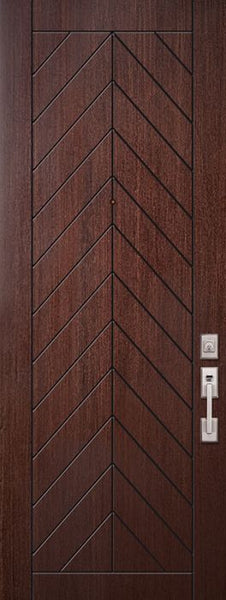 WDMA 32x96 Door (2ft8in by 8ft) Exterior Mahogany 96in Chevron Contemporary Door 1