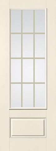 WDMA 32x96 Door (2ft8in by 8ft) French Smooth Fiberglass Impact Door 8ft 3/4 Lite GBG Flat White Low-E 1