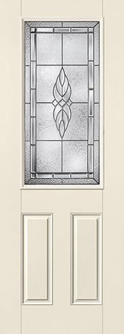 WDMA 32x96 Door (2ft8in by 8ft) Exterior Smooth Fiberglass Impact Door 8ft 1/2 Lite Kensington 1