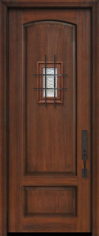 WDMA 32x96 Door (2ft8in by 8ft) Exterior Cherry IMPACT | 96in 2 Panel Arch or Knotty Alder Door with Speakeasy 1