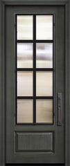 WDMA 32x96 Door (2ft8in by 8ft) Exterior Cherry IMPACT | 96in 1 Panel 3/4 Lite Minimal Steel Grille Door 1